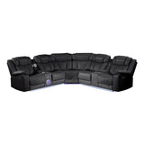 Challenger - Recliner Sectional Sofa, Built In USB, C Ports & Bluetooth