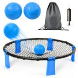 Outdoor Roundnet Game Set With 2 Balls, Sturdy Net And Carry Bag