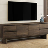 TV Stand With Storage Drawers And Cabinet - Brown