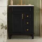 Bathroom Vanity With Sink, Compact Cabinet & 2 Drawers And Adjustable Shelf