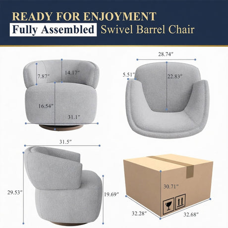Swivel Barrel Accent Oversized Club Chair