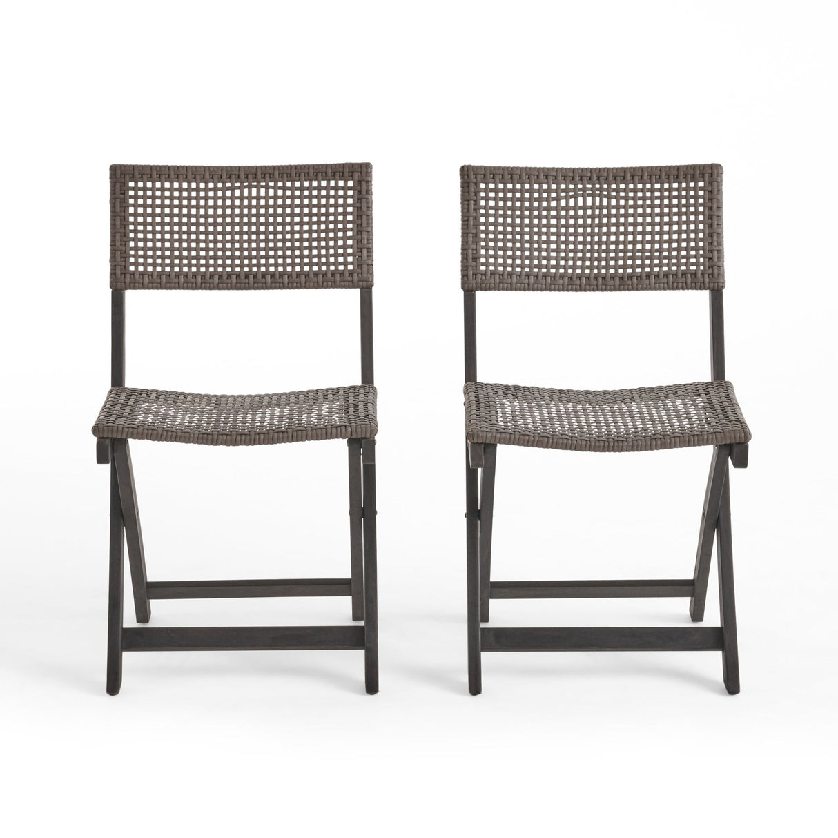 Bistro Foldable Chair With Wicker Backrest