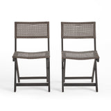 Bistro Foldable Chair With Wicker Backrest
