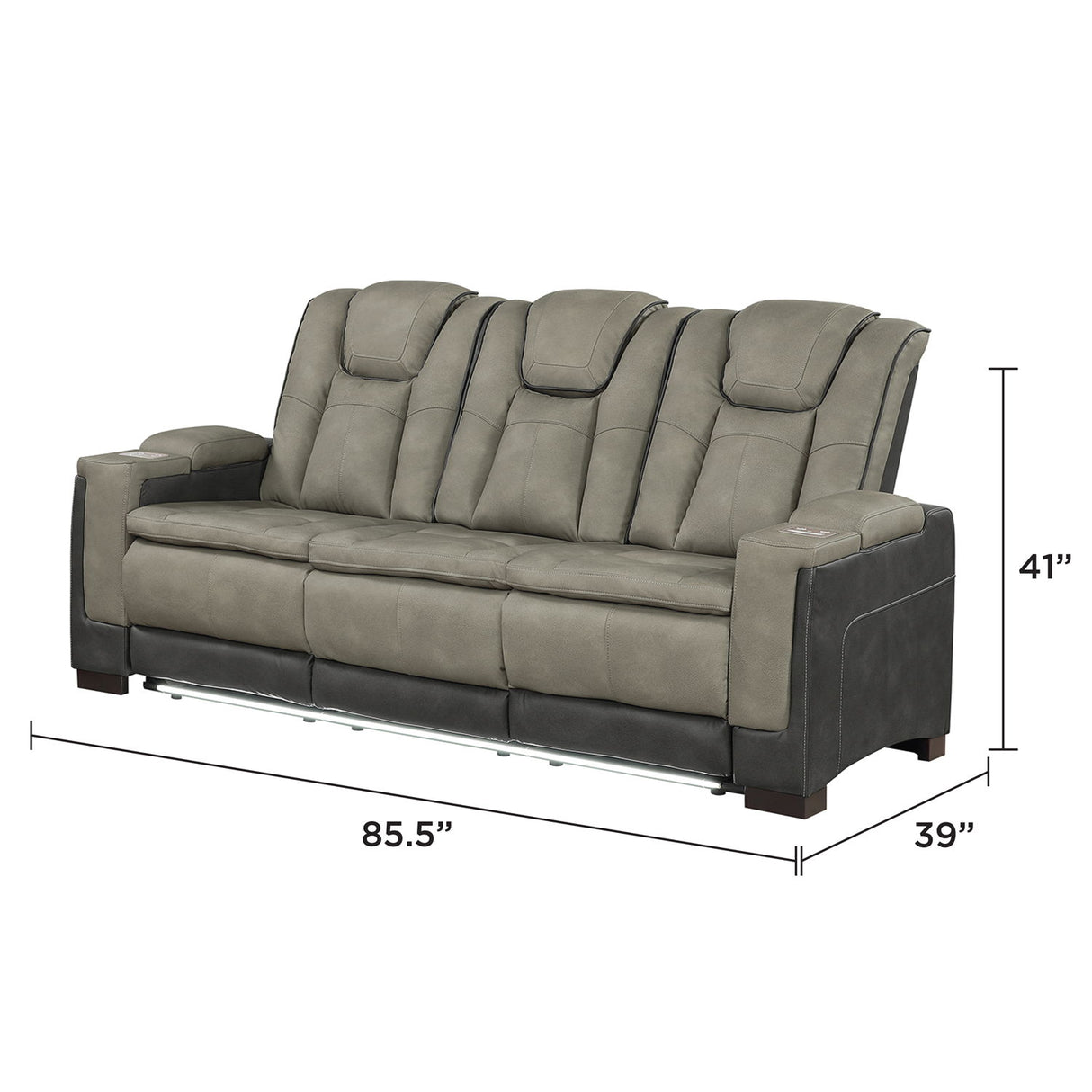 Bruno - Power Reclining Sofa With LED Lighting