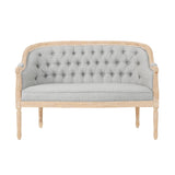 French Country Chesterfield Style Tufted Loveseat