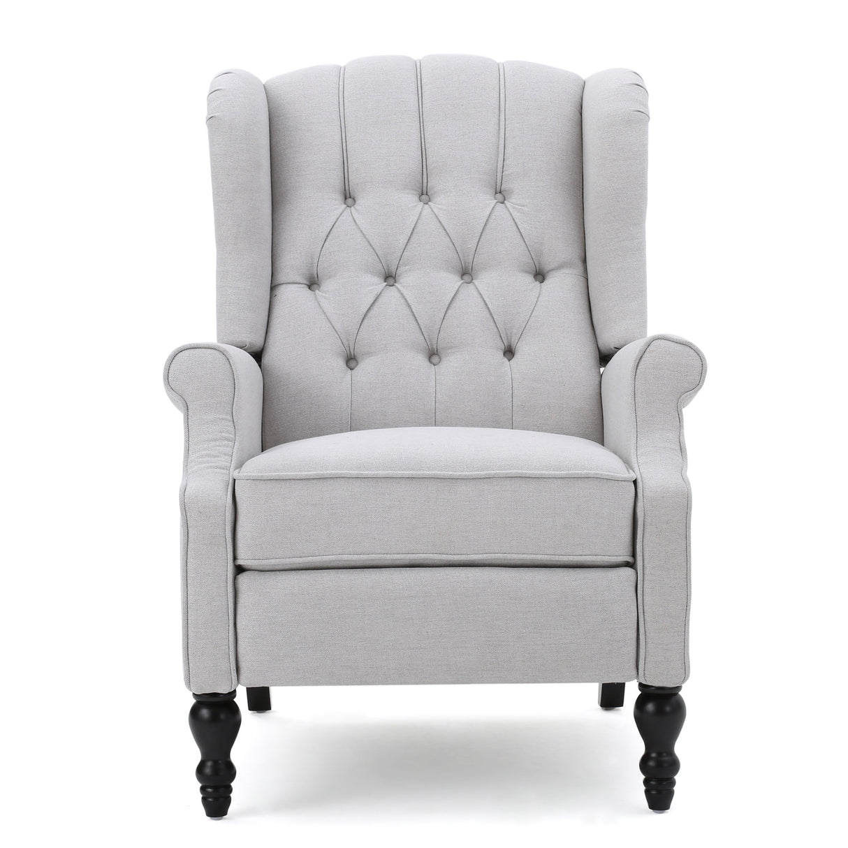 Armchair Recliner With Pushback Mechanism And Wingback Design