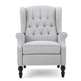 Armchair Recliner With Pushback Mechanism And Wingback Design