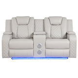Benz - Power Reclining Loveseat With LED Lighting And Built In USB
