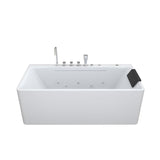 Xavier - Single Massage Bathtub, Equipped With Gfci Plug And Ul Certified Water Pump, Upc Certified Drain - Milk White