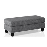 Ottoman With Plush Seat Living Room Furniture - Gray