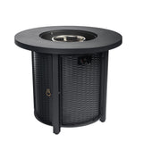 Propane Round 40000Btu Fire Pit Table - Black