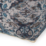 Anita - Square Pouf Ottoman And Floor Cushion - Blue