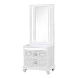 Abigale - Nightstand With Mirror Top, LED Lighting (Includes Mirror And Nightstand) - White