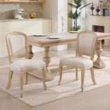 Dining Chairs Upholstered With Fan Shaped Back (Set of 2) - Beige