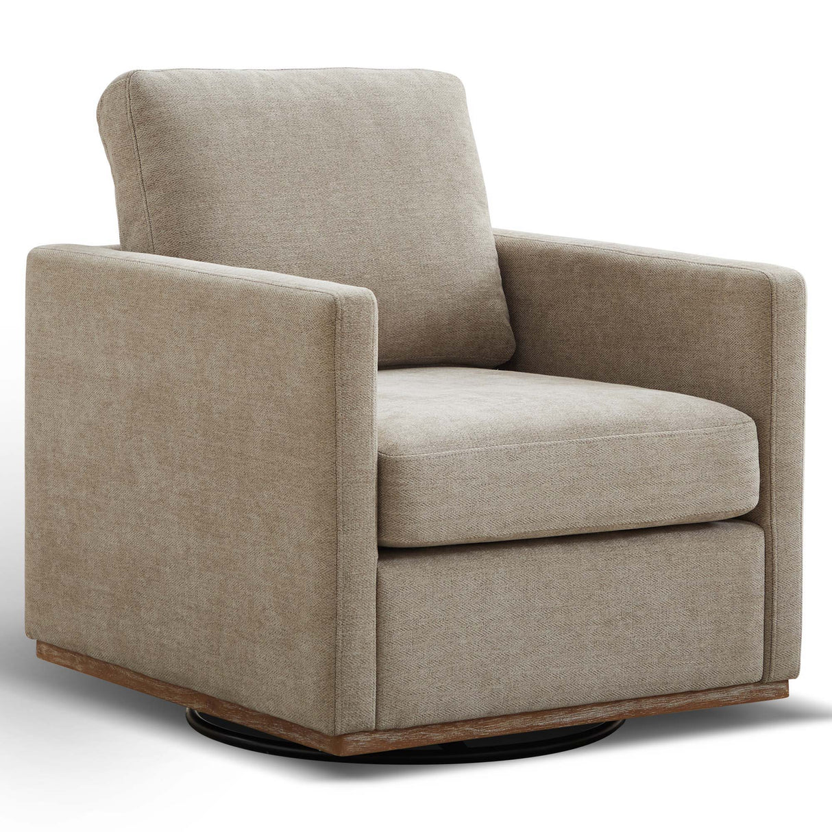 Square Upholstered Swivel Accent Chair