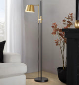 Metric - Industrial Floor Lamp - Black / Antique Brass