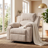 Upholstered Manual Recliner Chair With 3 Adjustable Backrest Positions