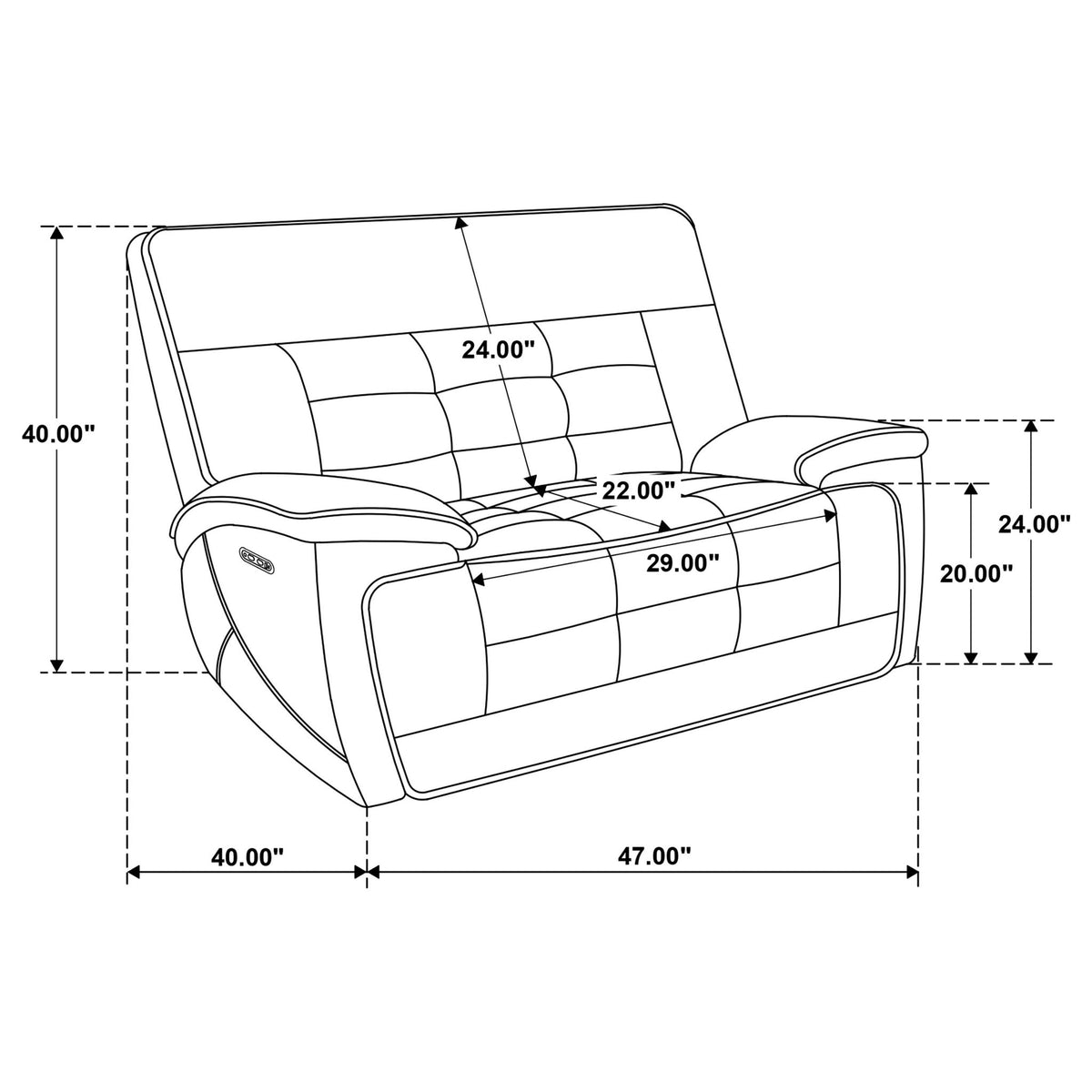 Hayden - Power Recliner With Dual Control, USB Charging Ports - Black