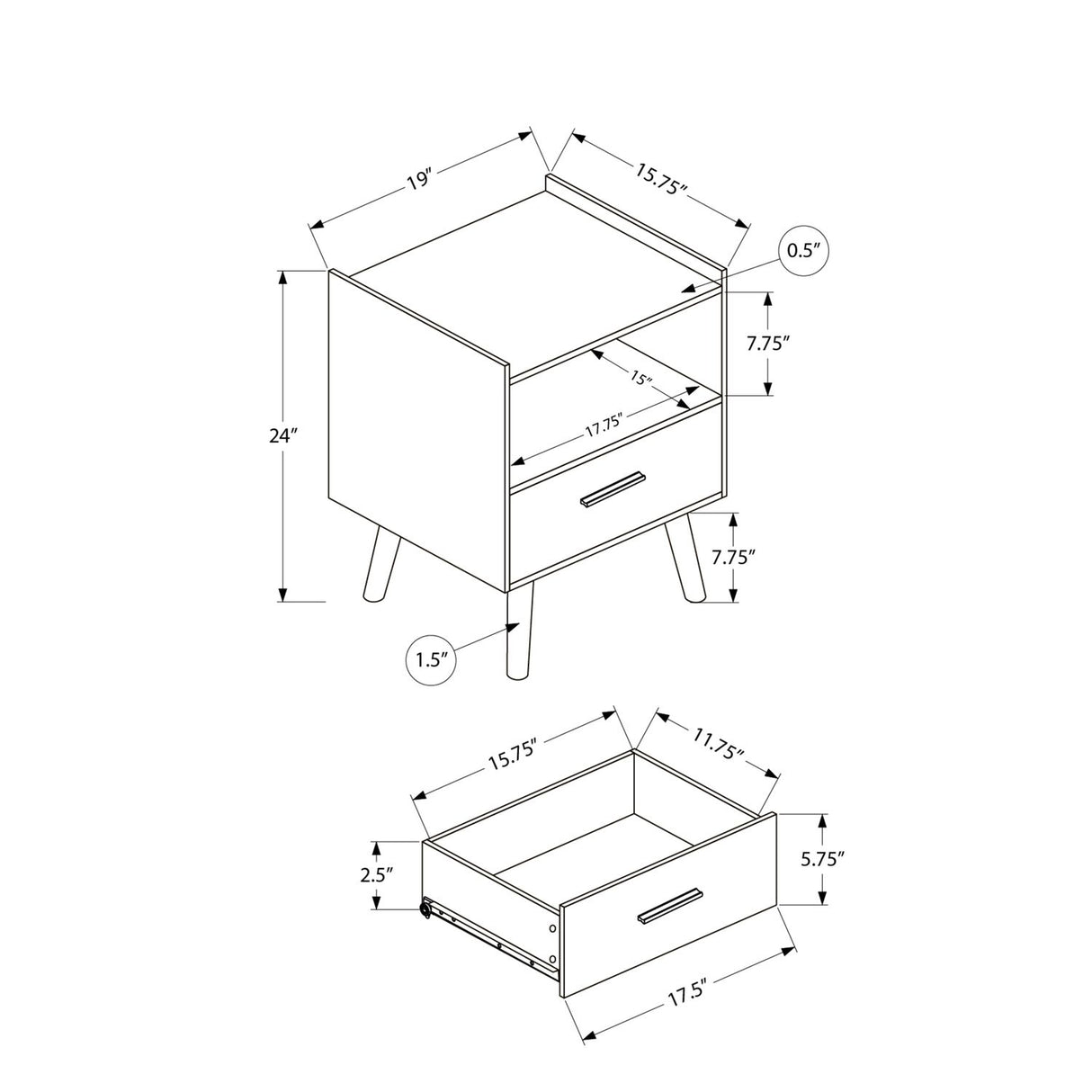 Modern Accent Table With Storage Drawer