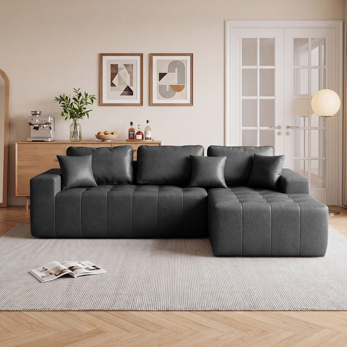 L - Shaped Corner Chaise Sofa Bed
