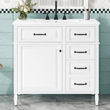 Modern Bathroom Vanity With Sink Top, Flip Drawer Design