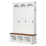 Classic Arched Design Hall Tree With 3 Hidden Storage