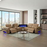 Nova - Sectional With Bluetooth Speaker, LED And Lifting Wine Cabinet