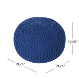 Bordeaux - Knitted Round Pouf, Versatile Ottoman And Floor Cushion