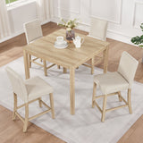 5 Piece Counter Height Table Set With 4 Chairs