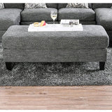Ottoman With Plush Seat Living Room Furniture - Gray