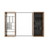 43.5" Mirror Cabinet With Storage, Wall Mounted Medicine Cabinet Frame With Shelves - Imitative Oak