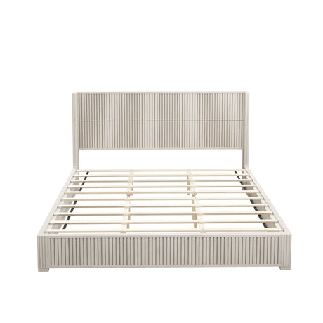 Platform Bed Frame With Headboard, Floor Standing Design