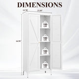 Adjustable 2 Door Kitchen Pantry Cabinet With Striped Design
