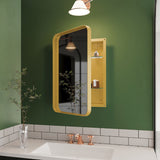 Recessed Metal Framed Medicine Cabinet With Mirror And Adjustable Shelves Wall Mirror With Storage For Bathroom