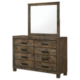 Bren - 8 Drawer Dresser With Mirror - Rustic Brown