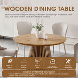 Round Dining Table For Dining Room - Natural Wood
