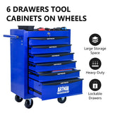 Rolling Metal Tool Chest With Drawers, Steel Storage Cabinet With Ball Bearing Slides