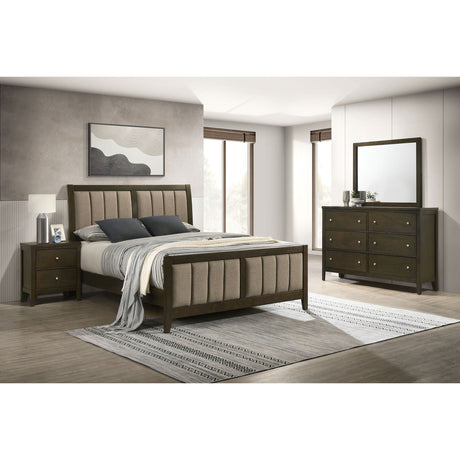 Clement - 4 Piece Queen Bedroom Set With Tufted Headboard - Dark Coffee