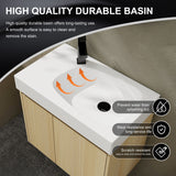 Modern Bathroom Vanity With Ceramic Basin, Wall Mounted Floating Sink Combo, Storage Cabinet