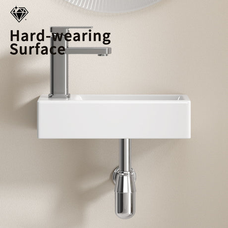Wall Mounted Bathroom Sink With Faucet And Drain