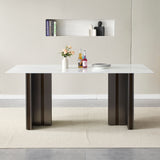 Rectangular Dining Table - Gray / White