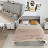 Full Murphy Bed With Storage Drawers, Charging Station, Foldable Panels, And Silent Swivel Wheels