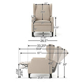 Westeros Wing Back Fabric Upholstered Recliner
