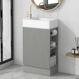 Modern Bathroom Vanity With Sink And 2 Tier Shelf