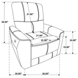 Denson - Upholstered Power Recliner Chair With USB Charging And Smooth Button Recline - Brown