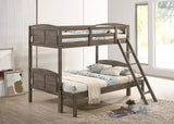 Flynn Wood Twin Over Full Bunk Bed with Mattress Weathered Brown - 400809-SM