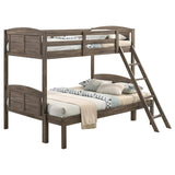 Flynn Wood Twin Over Full Bunk Bed with Mattress Weathered Brown - 400809-SM