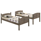Flynn Wood Twin Over Full Bunk Bed with Mattress Weathered Brown - 400809-SM