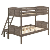 Flynn Wood Twin Over Full Bunk Bed Weathered Brown - 400809
