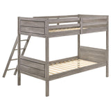 Ryder Wood Twin Over Twin Bunk Bed Weathered Taupe - 400818